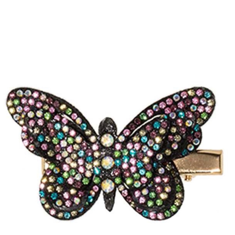Rhinestone pave butterfly hair clip